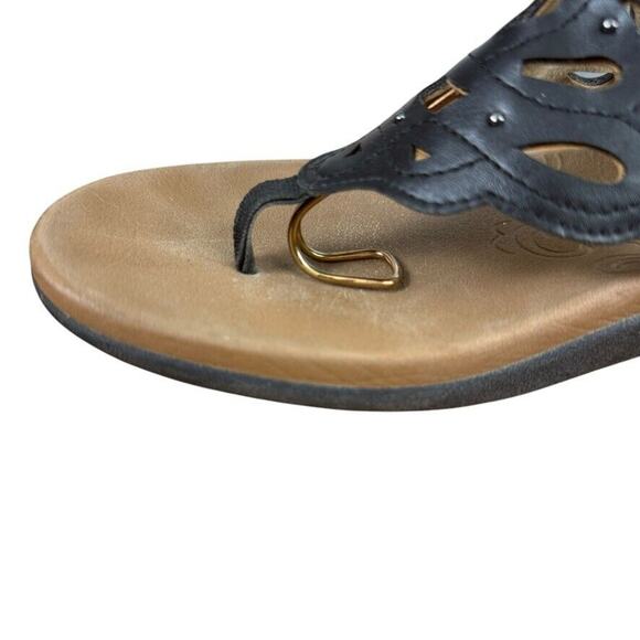 Rockport Ridge Sling Slingback Thongs Sandals Black Womens Shoes Studded sz 9 - Picture 5 of 16